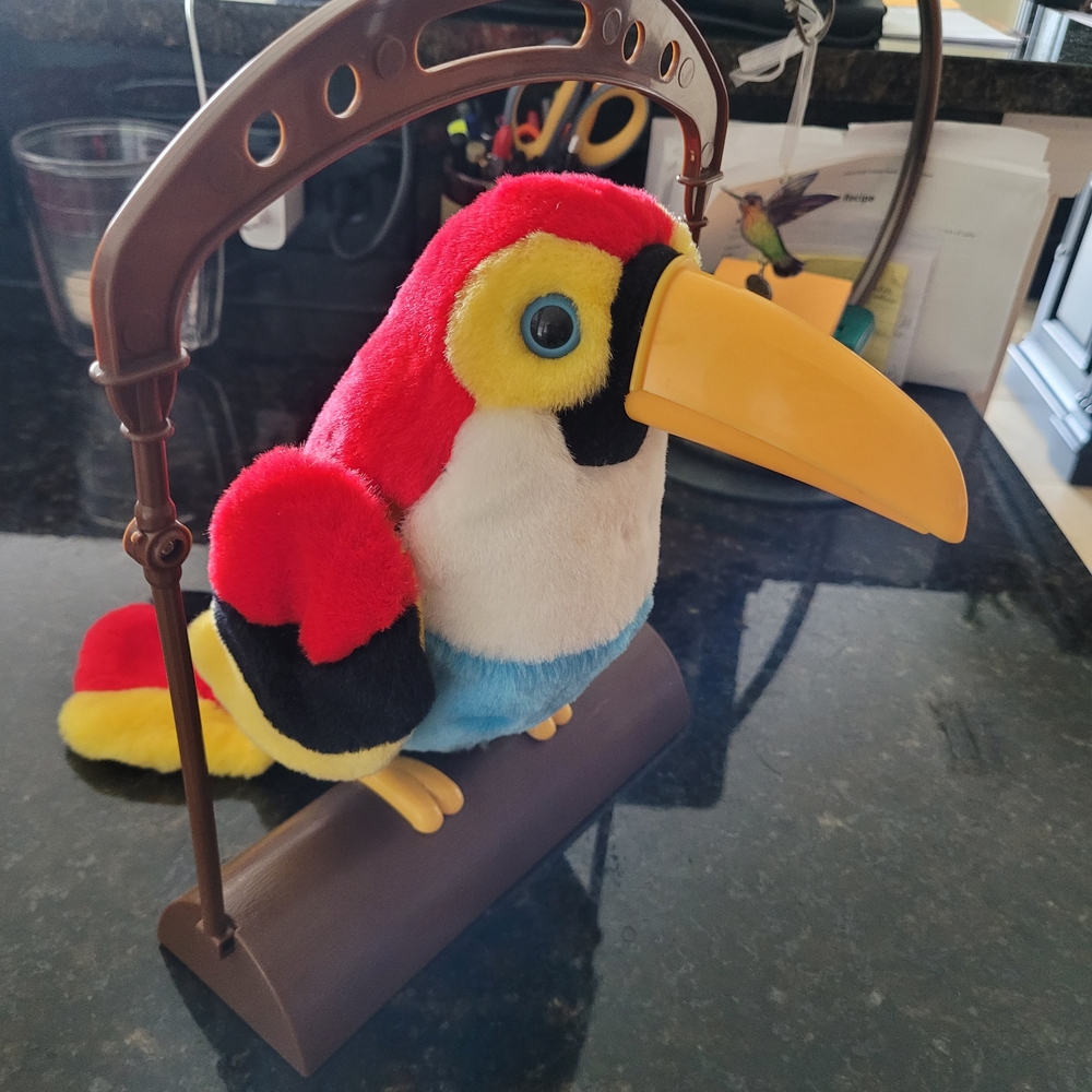 Colorful Plush Repeating Toucan Bird Toy